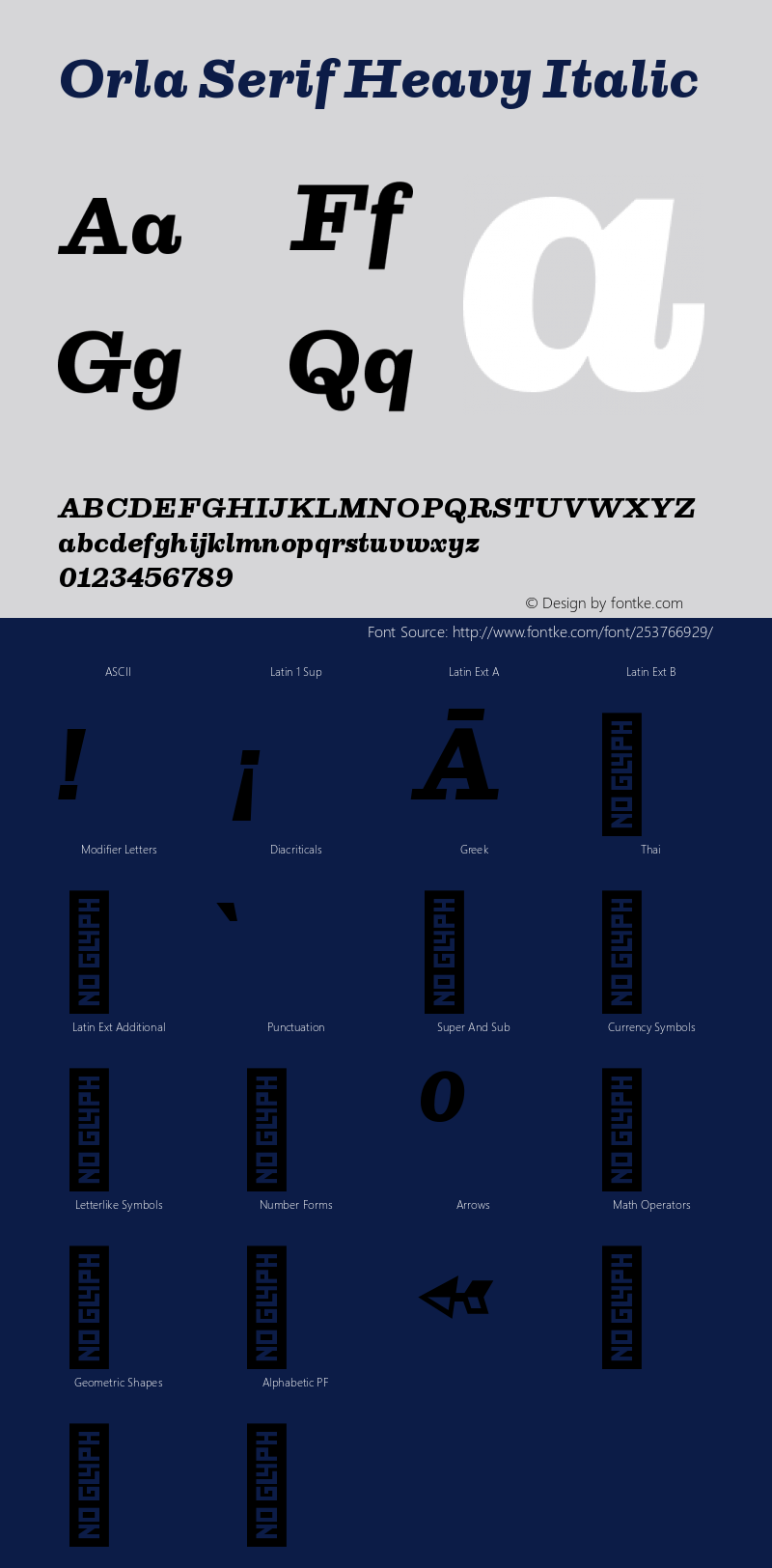 Orla Serif Heavy Italic Version 1.000;hotconv 1.0.109;makeotfexe 2.5.65596图片样张