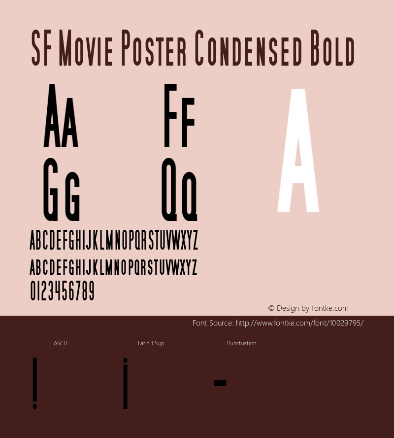 SF Movie Poster Condensed Bold 1.2 Font Sample