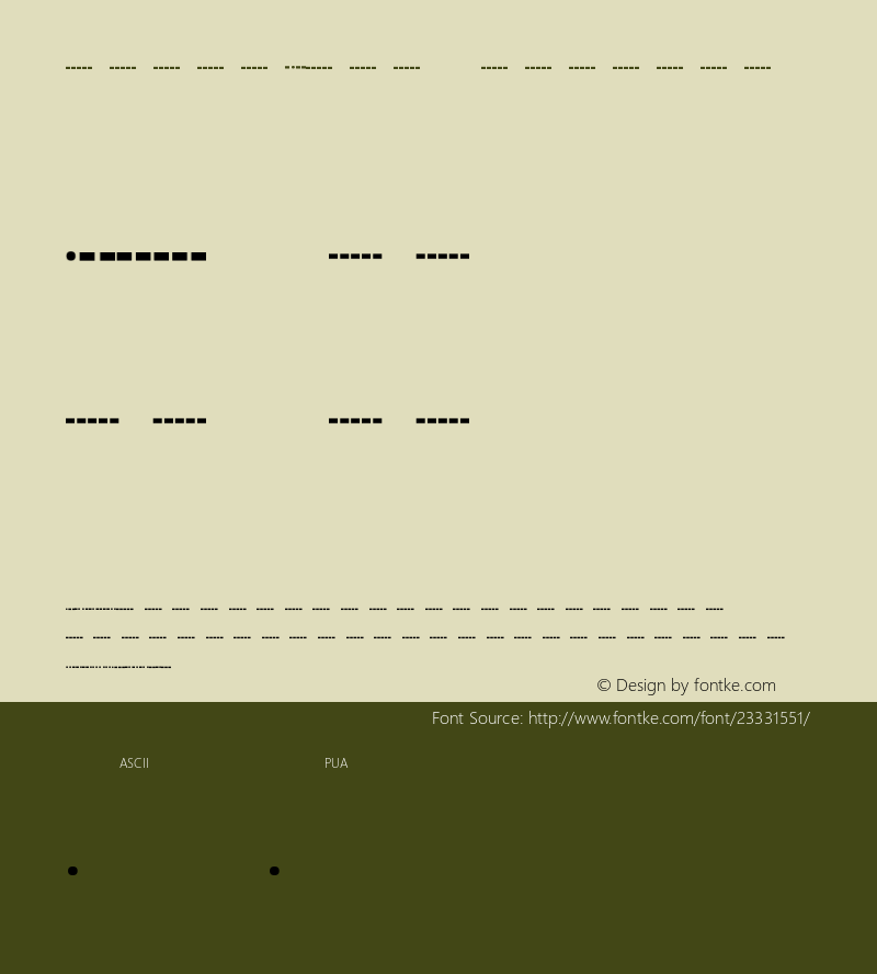 Morse Code Version 2.1 Font Sample