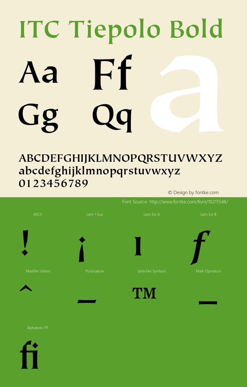 ITC Tiepolo Bold 001.000 Font Sample