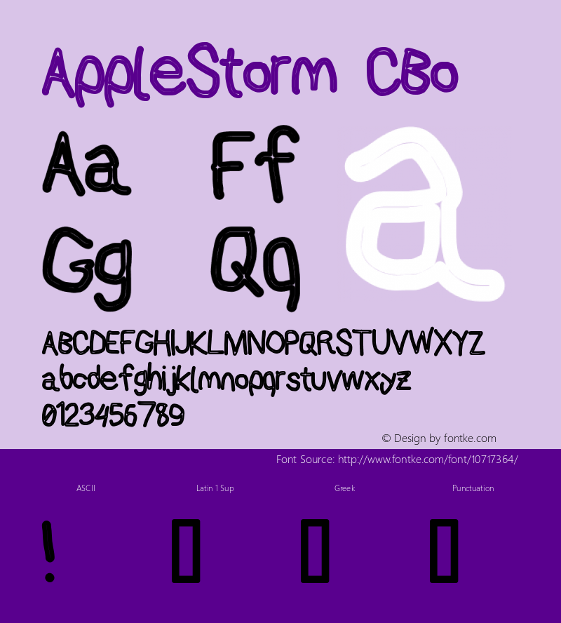 AppleStorm CBo Version 1.0 Font Sample