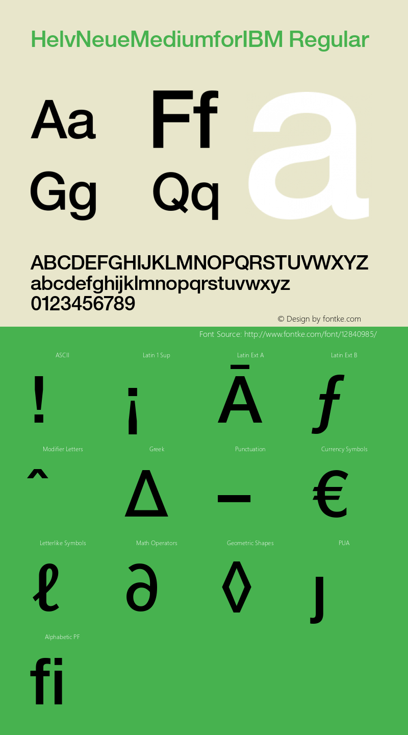 HelvNeueMediumforIBM Regular Version 1.10 Font Sample