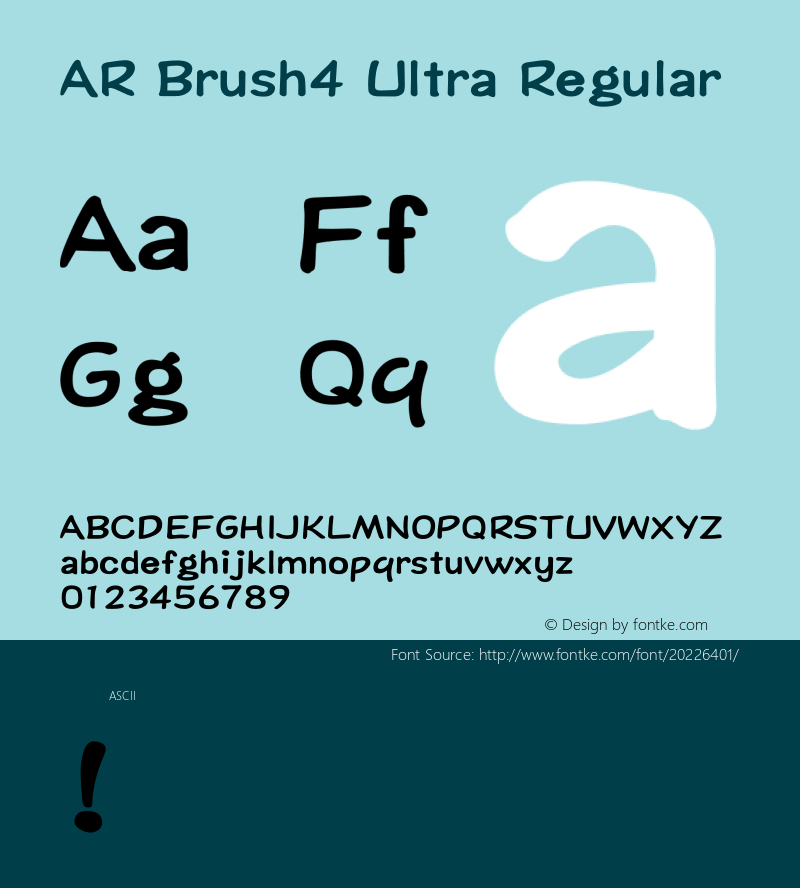 AR Brush4 Ultra Version 2.001;PS 001.001;hotconv 1.0.38 Font Sample