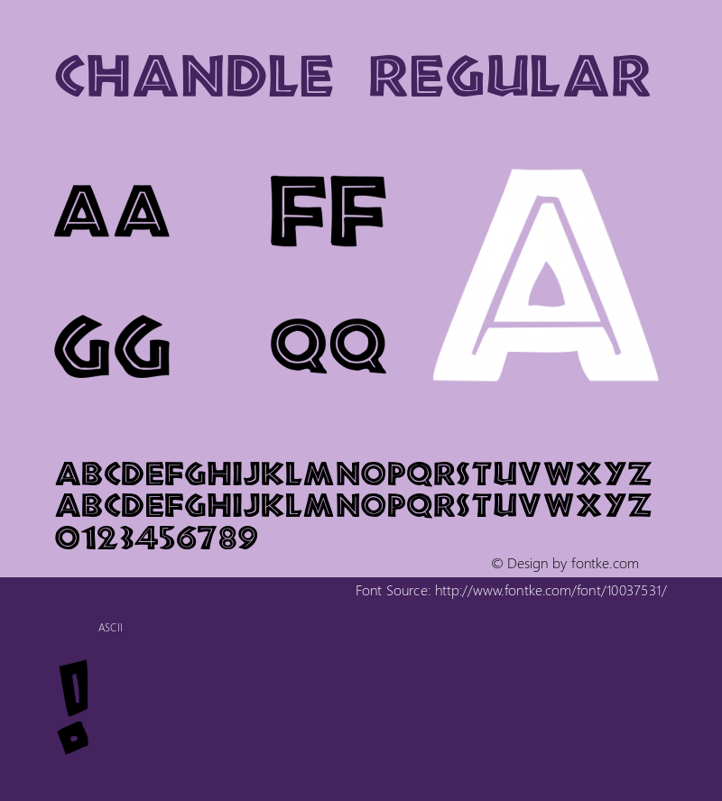 Chandle Regular Unknown Font Sample