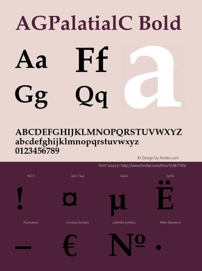 AGPalatialC Bold OTF 1.0;PS 1.000;Core 116;AOCW 1.0 161 Font Sample