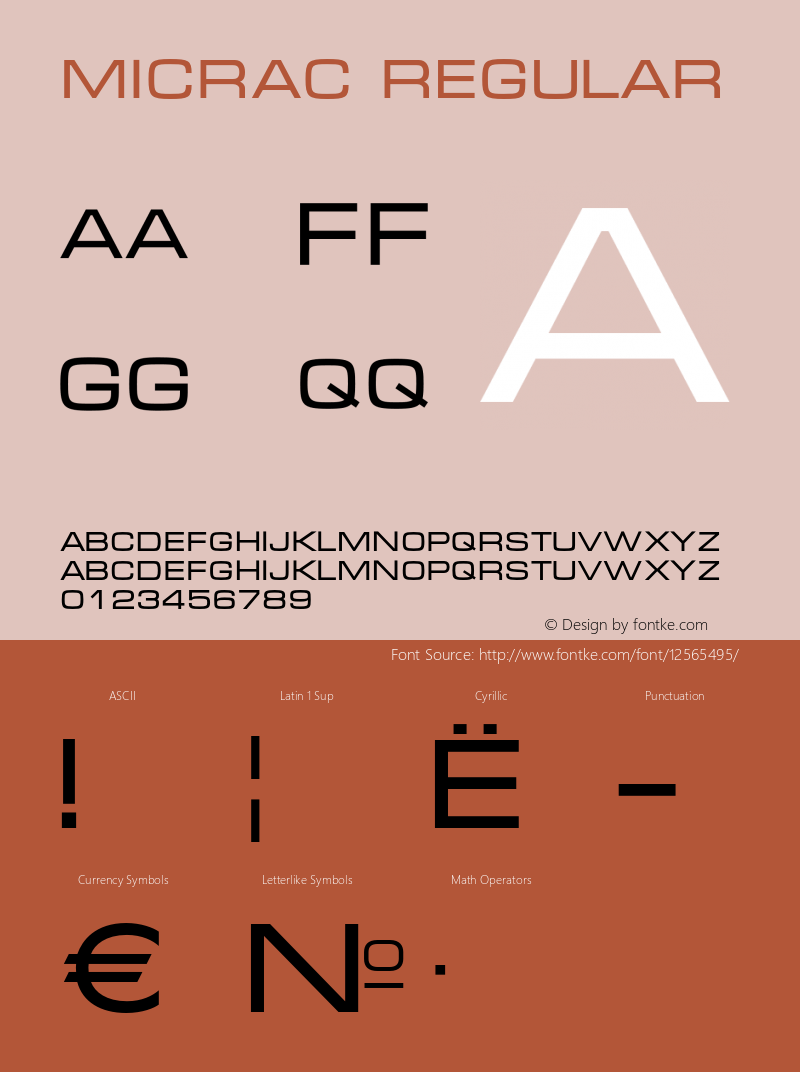 MicraC Regular OTF 1.0;PS 001.001;Core 116;AOCW 1.0 161 Font Sample