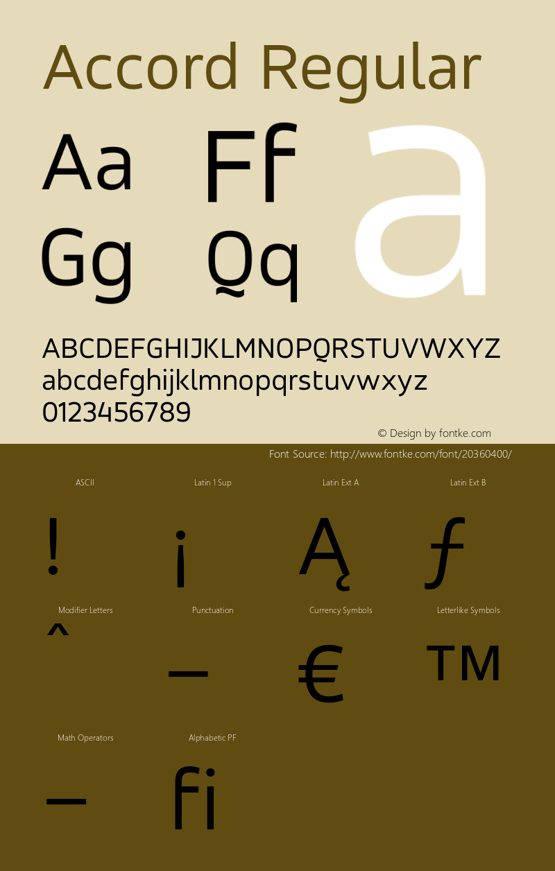 Accord 001.001 Font Sample