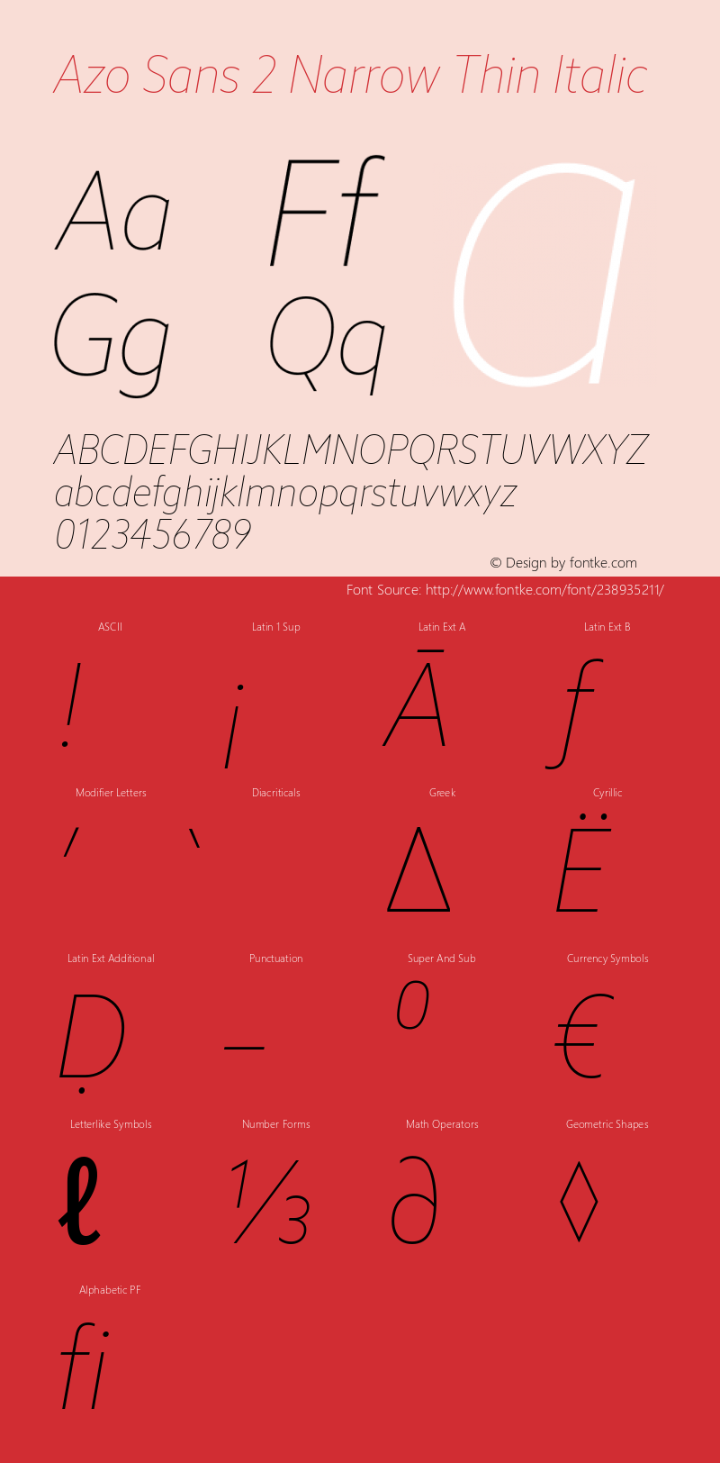 Azo Sans 2 Narrow Thin Italic Version 2.003图片样张