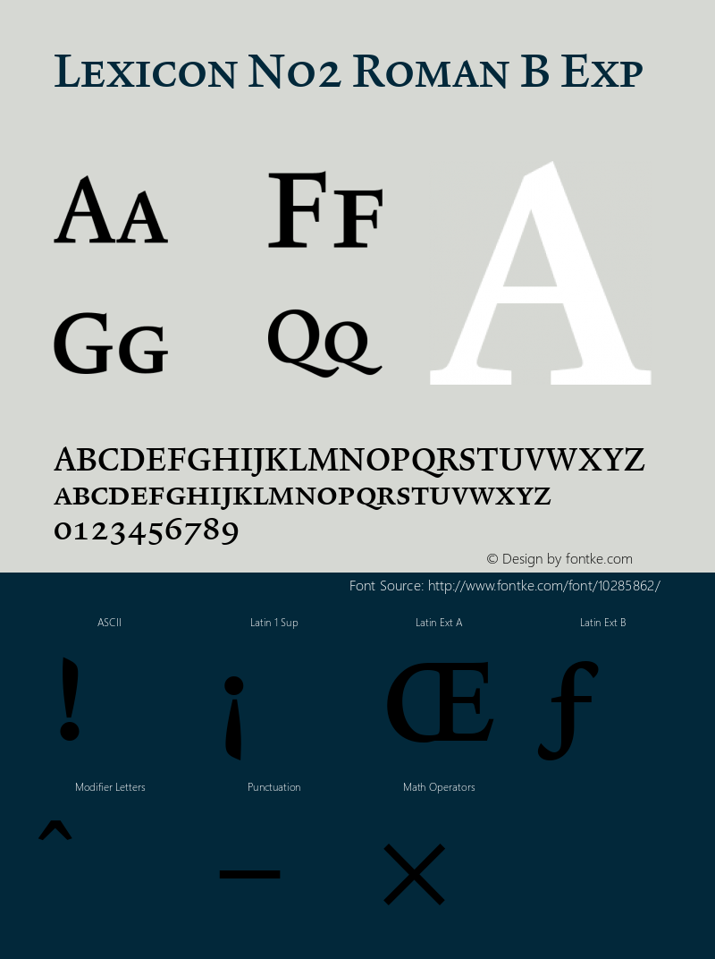 Lexicon No2 Roman B Exp 001.000 Font Sample