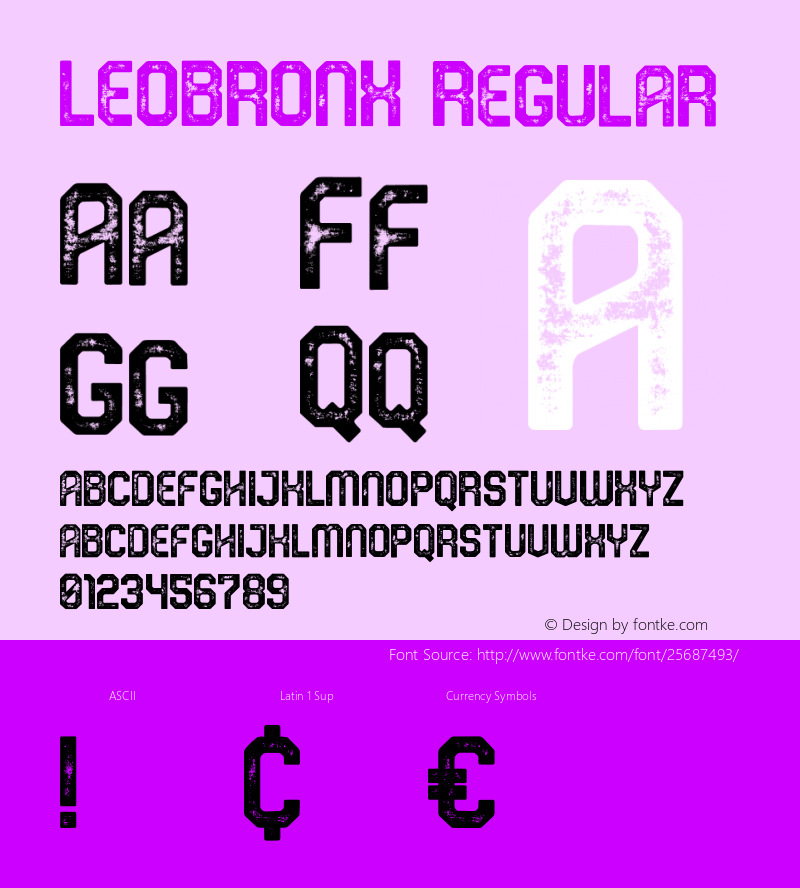 LEOBRONX Regular Version 1.000 Font Sample