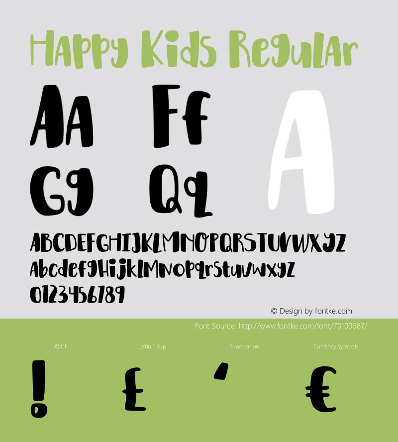 Happy Kids Version 001 Font Sample