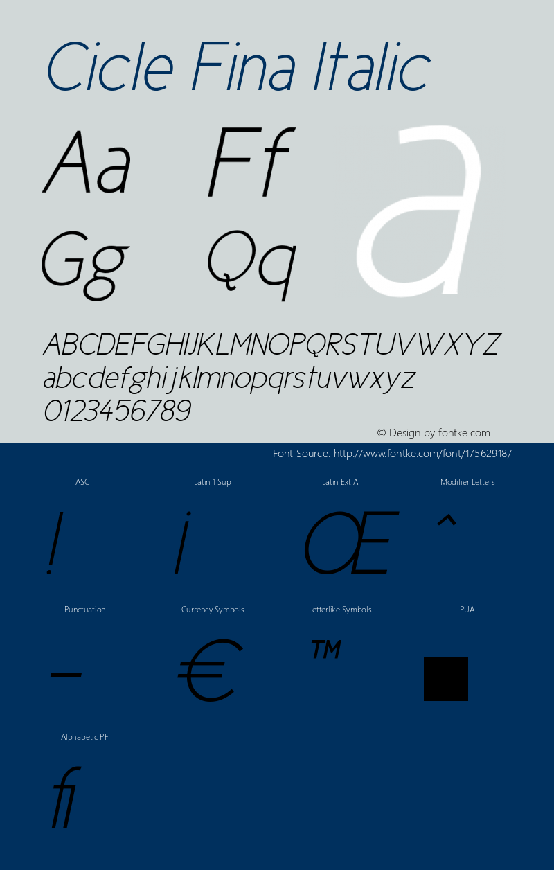 Cicle Fina Italic 001.000 Font Sample