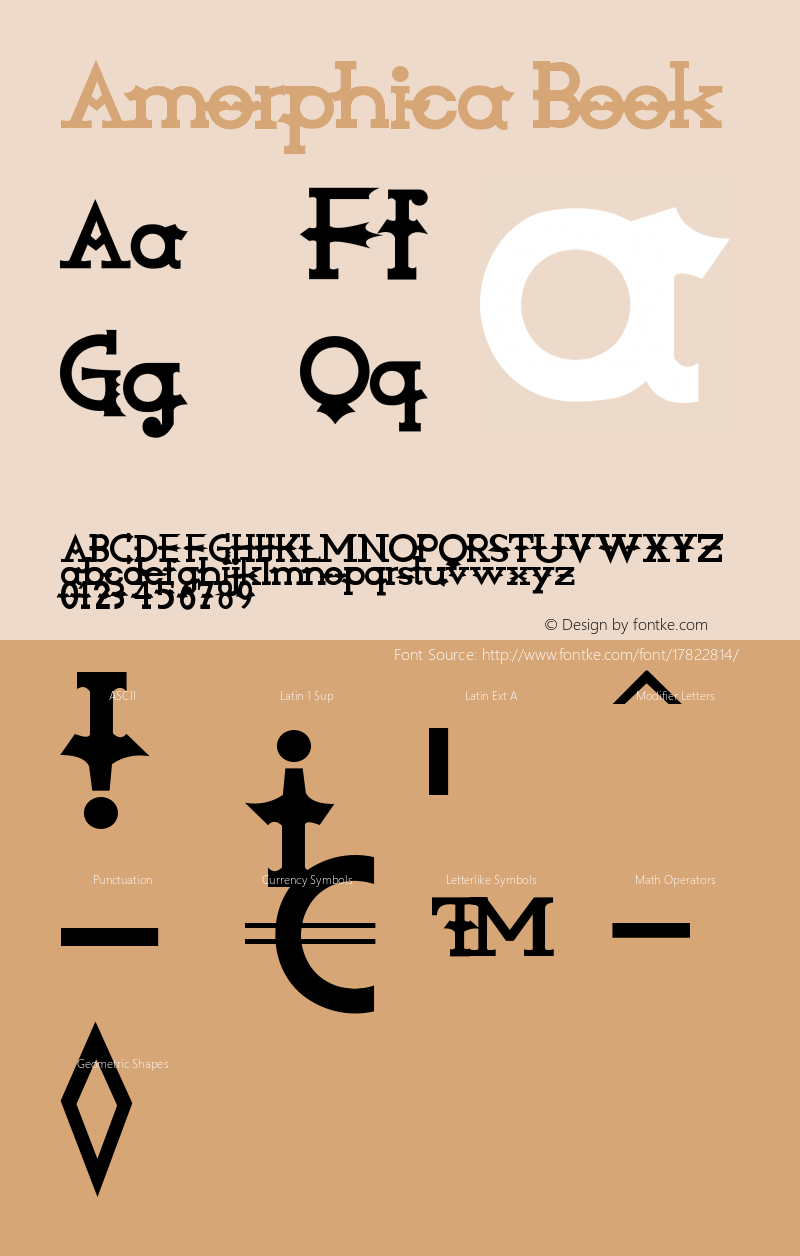 Amorphica Book Version 1.00 February 22, 20 Font Sample