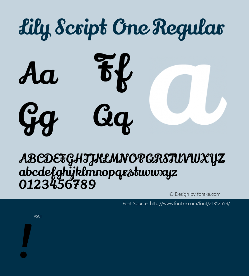 Lily Script One Regular  Font Sample