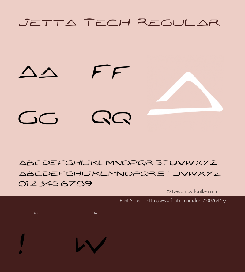 Jetta Tech Regular 1 Font Sample