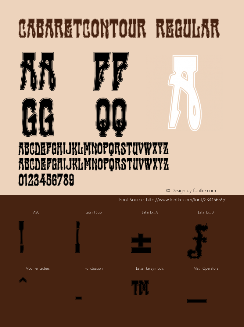 CabaretContour Macromedia Fontographer 4.1 03.06.01 Font Sample