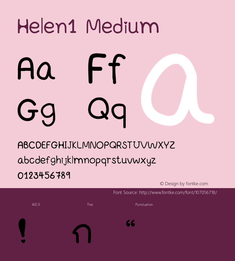 Helen1 Version 001.000 Font Sample