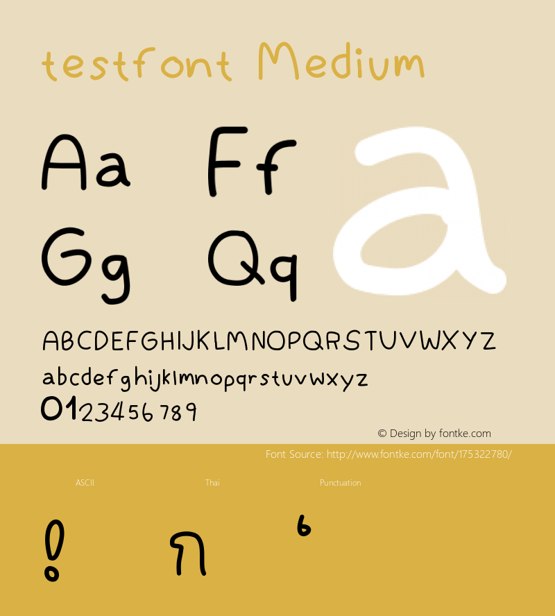 testfont Version 001.000图片样张