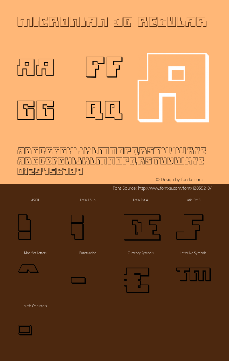 Micronian 3D Regular 001.000 Font Sample