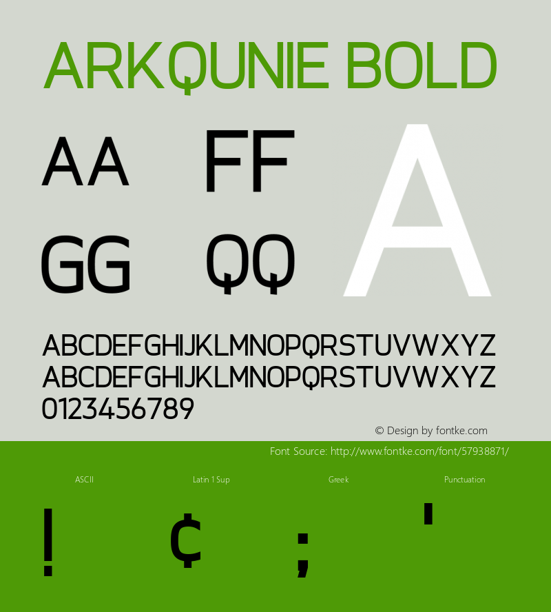 Arkqunie Bold Version 1.00;March 7, 2020;FontCreator 11.5.0.2422 64-bit Font Sample