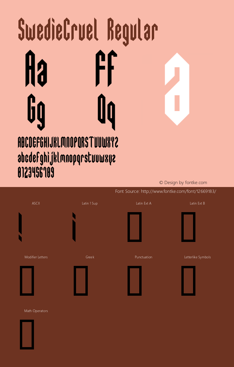 SwedieCruel Regular 3.0 - 8/01/99 Font Sample