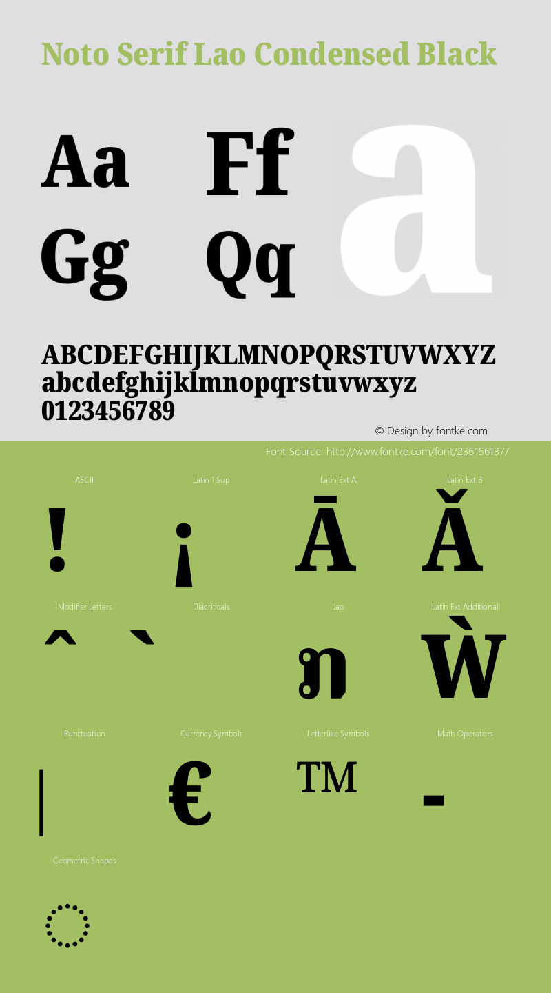 Noto Serif Lao Condensed Black Version 2.002图片样张