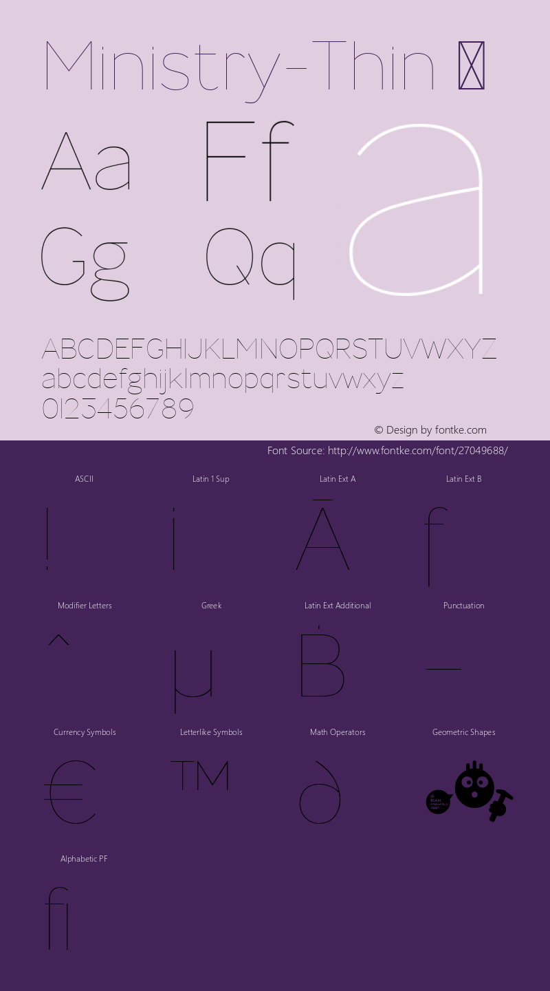 ☞Ministry-Thin Version 2.000;com.myfonts.easy.device.ministry.thin.wfkit2.version.3rzs Font Sample