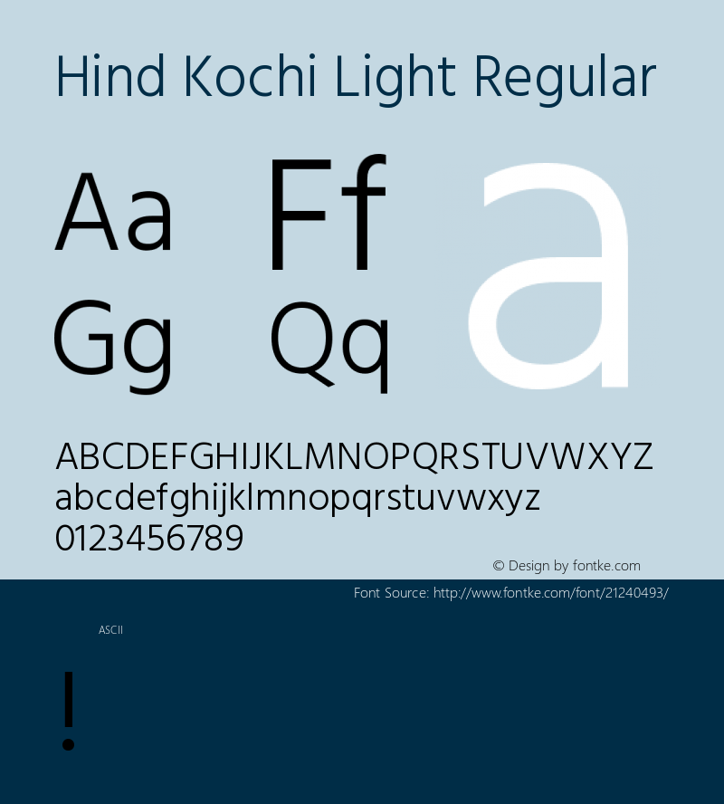 HindKochiLight Version 1.0 Font Sample