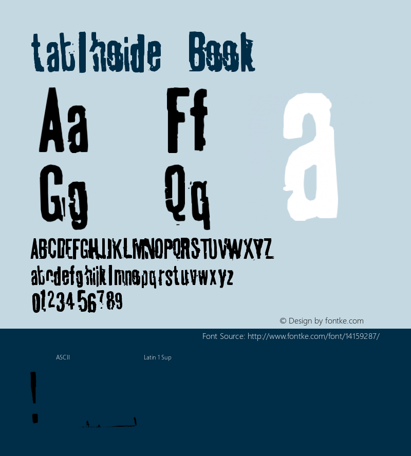 tablhoide Book Version Macromedia Fontograp Font Sample