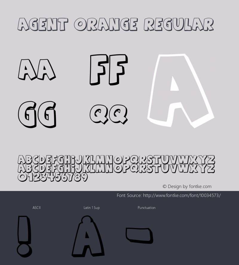 Agent Orange Regular www.pizzadude.cjb.net Font Sample