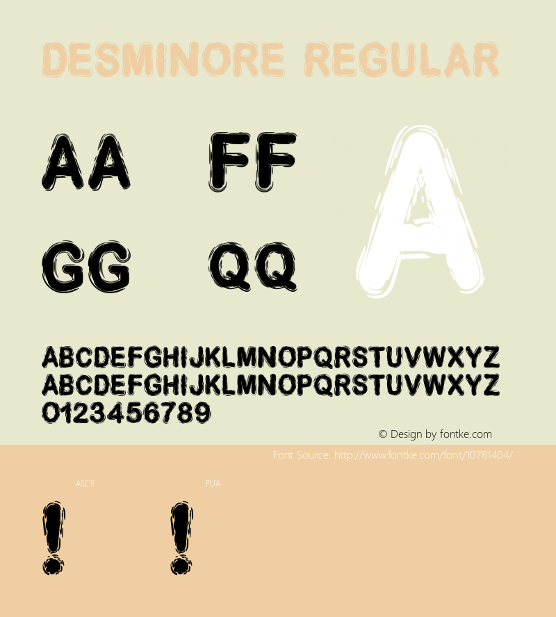 DESMINORE Regular Unknown Font Sample