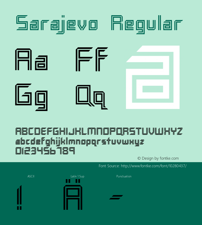 Sarajevo Regular Macromedia Fontographer 4.1 2000-02-27 Font Sample