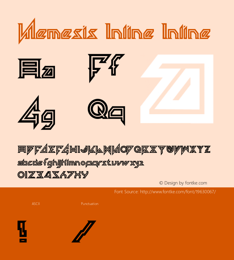 Nemesis Inline Version 1.0 Font Sample