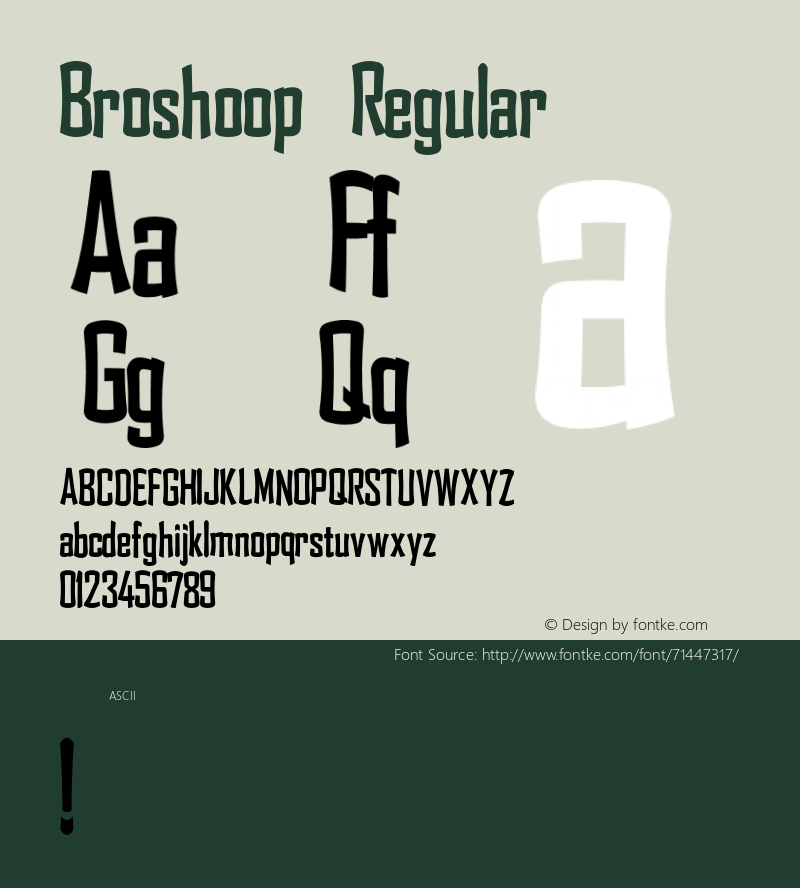 Broshoop 1.000 Font Sample