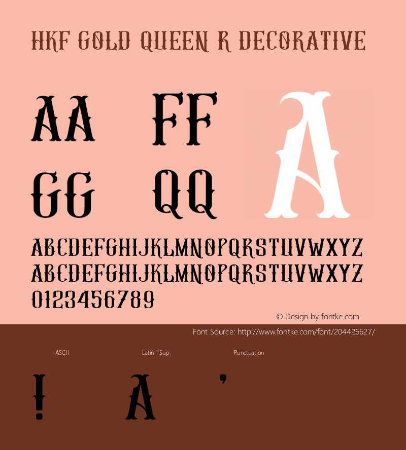 HKF Gold Queen R Decorative Version 1.000;hotconv 1.0.109;makeotfexe 2.5.65596图片样张