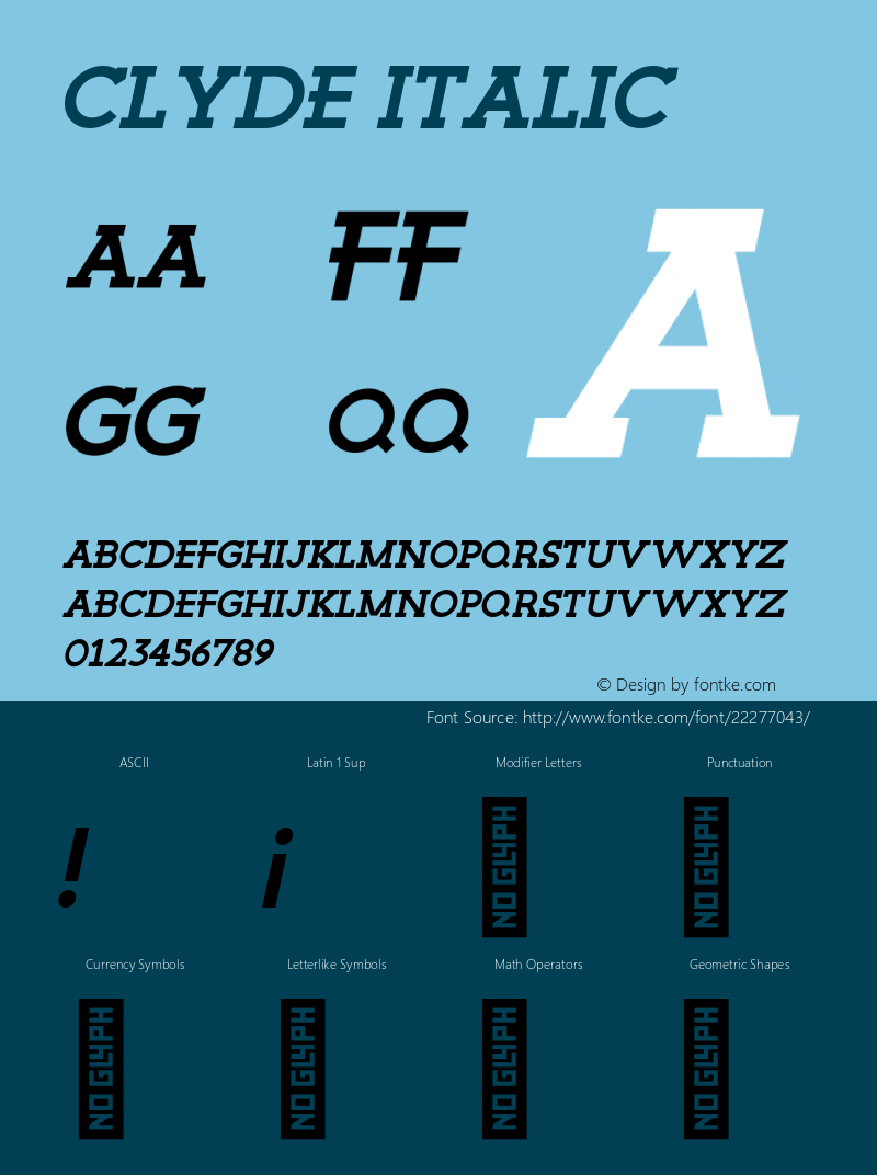 Clyde Regular Italic Version 1.000 Font Sample