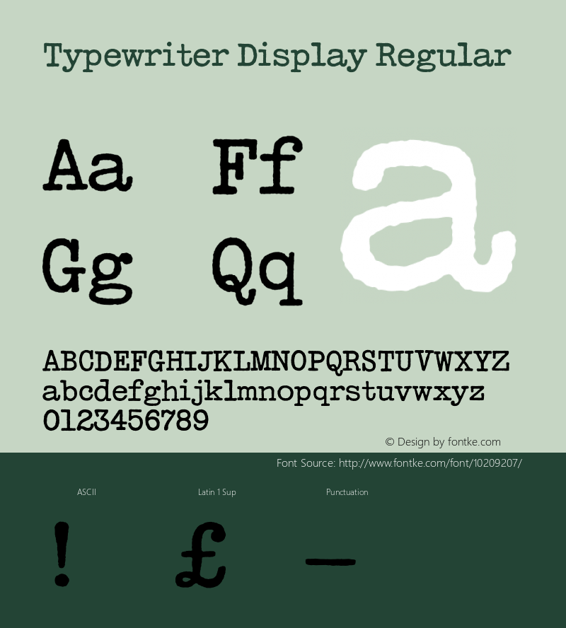 Typewriter Display Regular 001.000 Font Sample