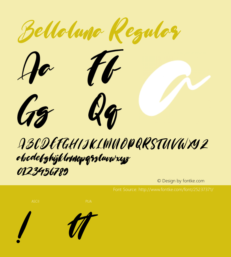 Bellaluna Version 1.000 Font Sample