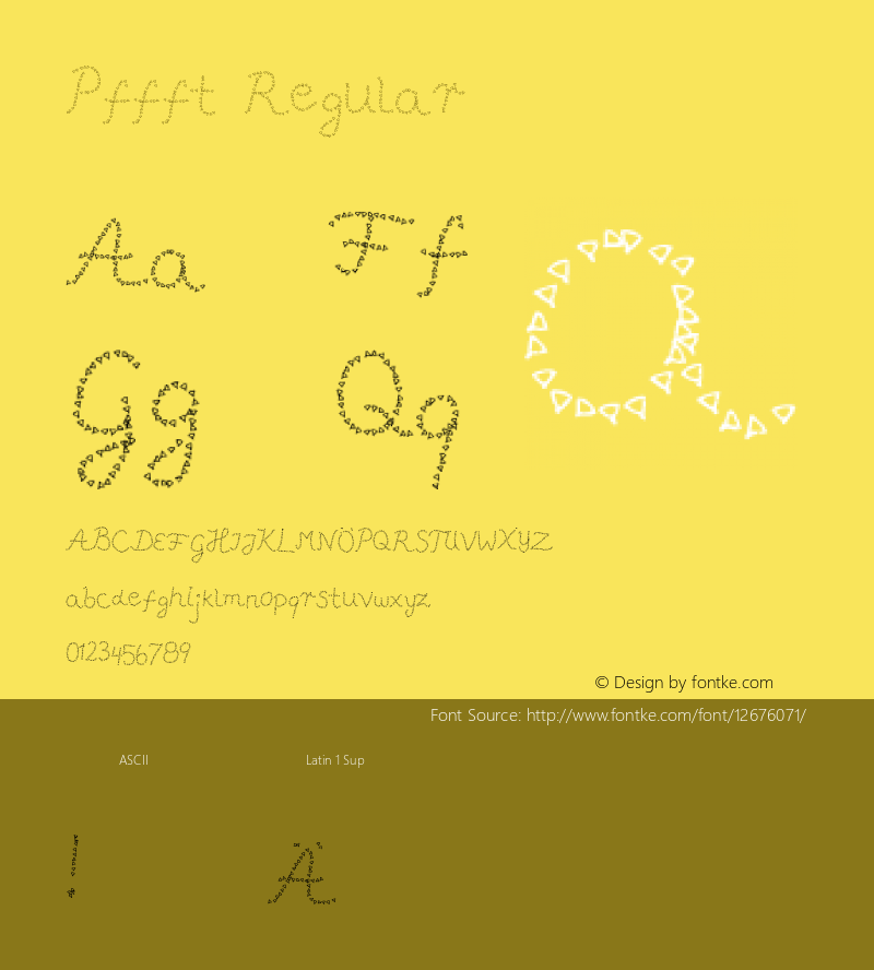 Pffft Regular 001.000 press the # key! Font Sample