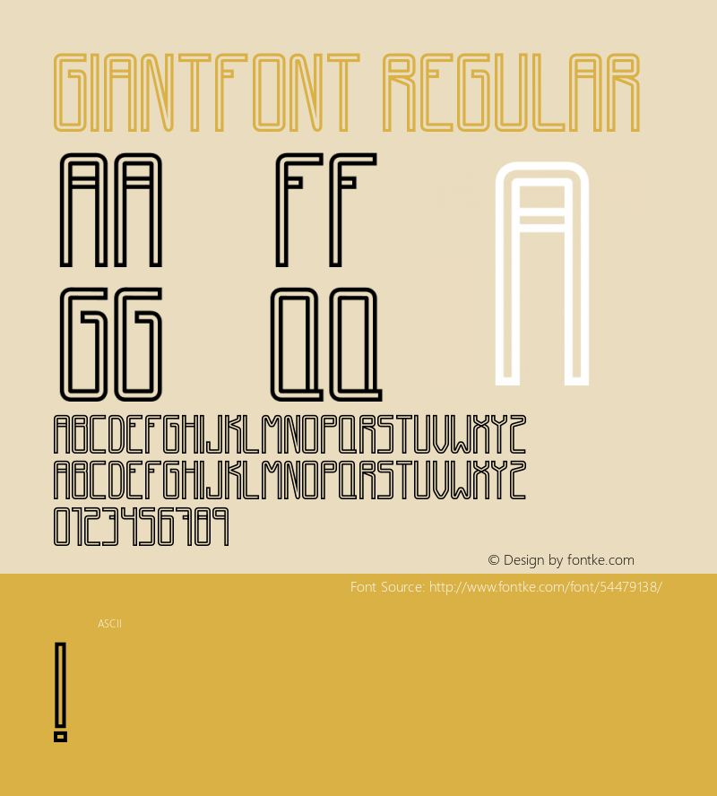 GiantFont Version 1.001;Fontself Maker 1.1.1 Font Sample