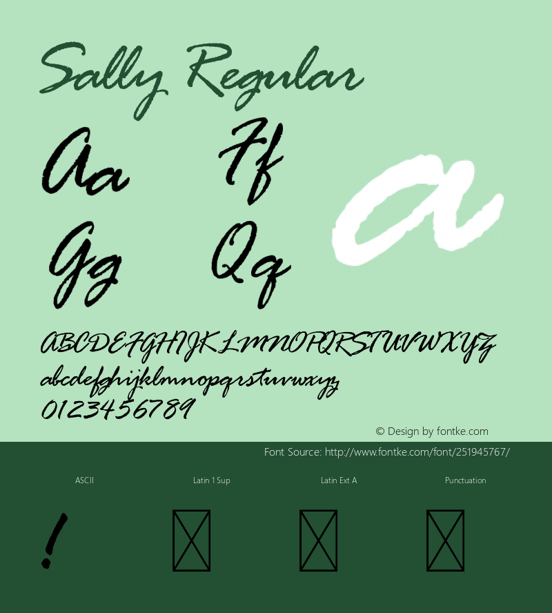 Sally Version 1.001;Fontself Maker 3.5.7图片样张