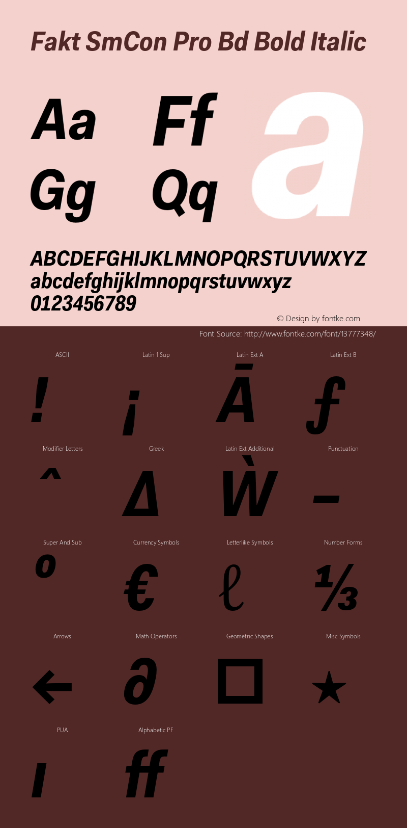 Fakt SmCon Pro Bd Bold Italic Version 2.000;PS 1.000;hotconv 1.0.50;makeotf.lib2.0.16970 Font Sample