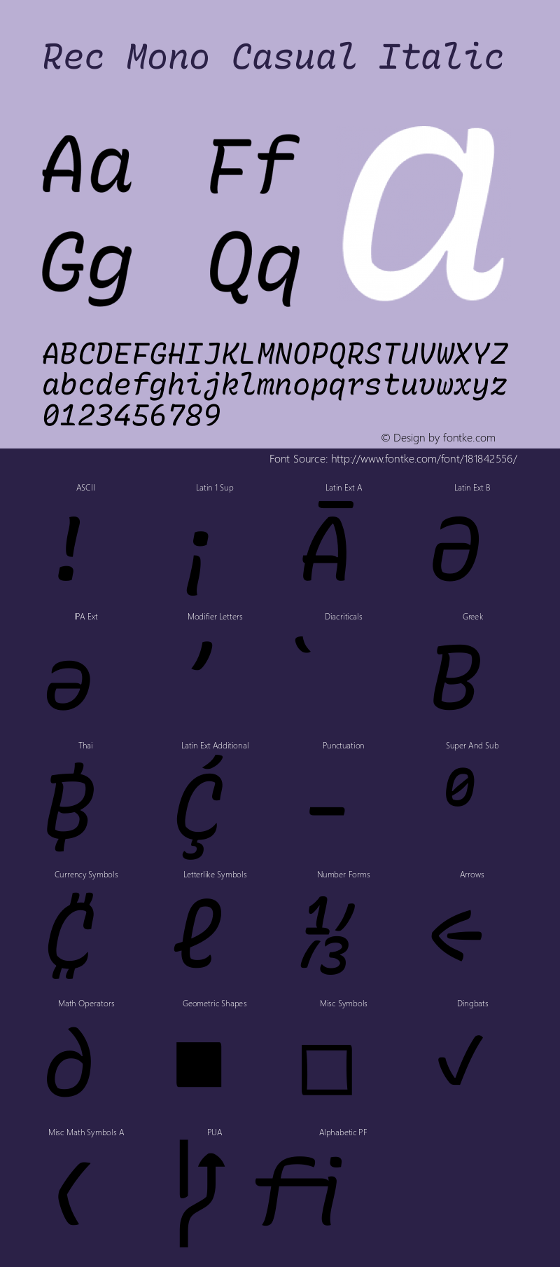 Rec Mono Casual Italic Version 1.081图片样张