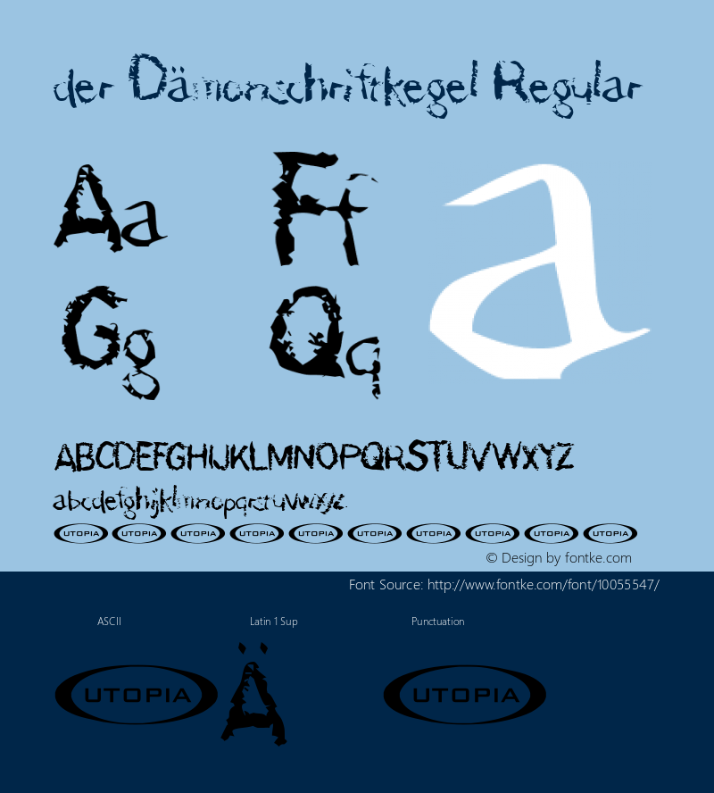 der Dämonschriftkegel Regular Macromedia Fontographer 4.1 8/11/98 Font Sample