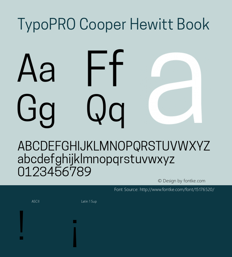 TypoPRO Cooper Hewitt Book 1.000 Font Sample