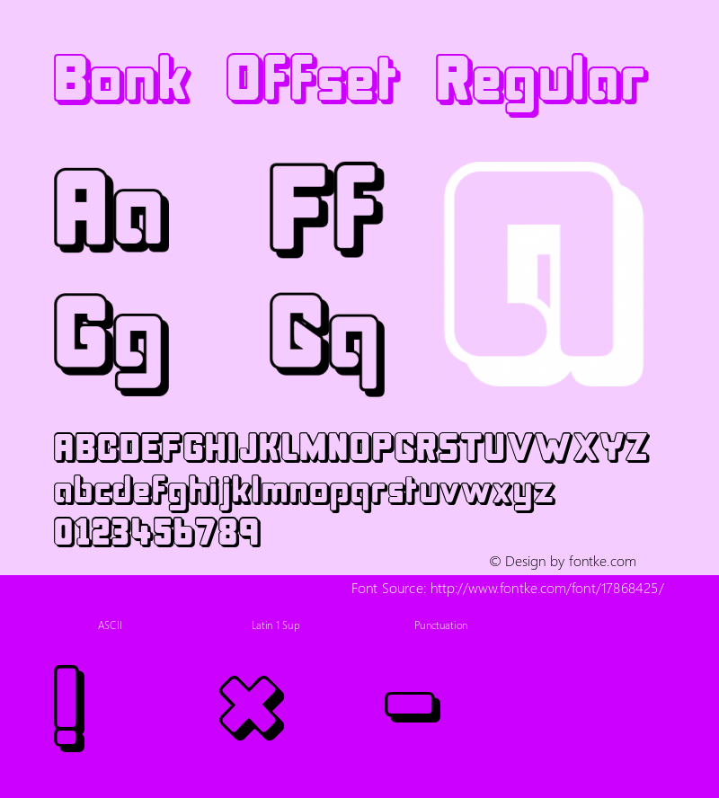Bonk Offset Regular 1.00 Font Sample