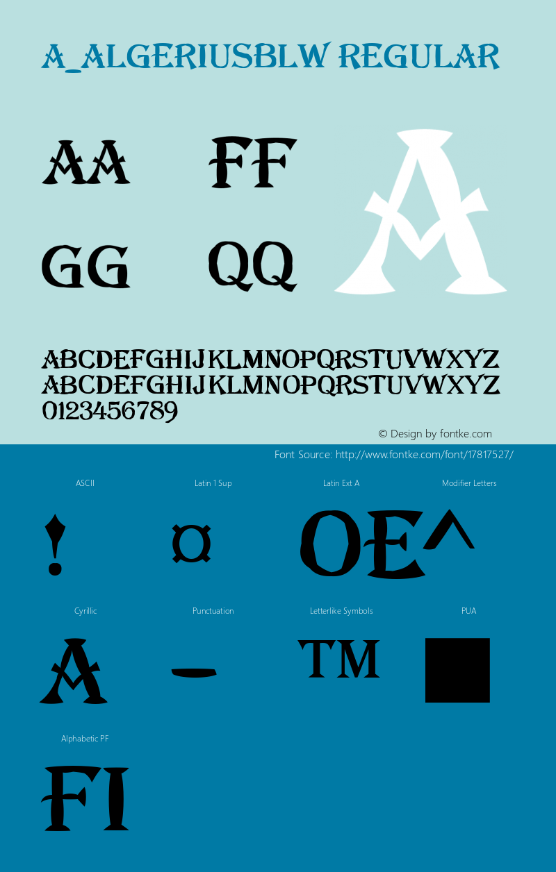 a_AlgeriusBlw Regular 01.03 Font Sample