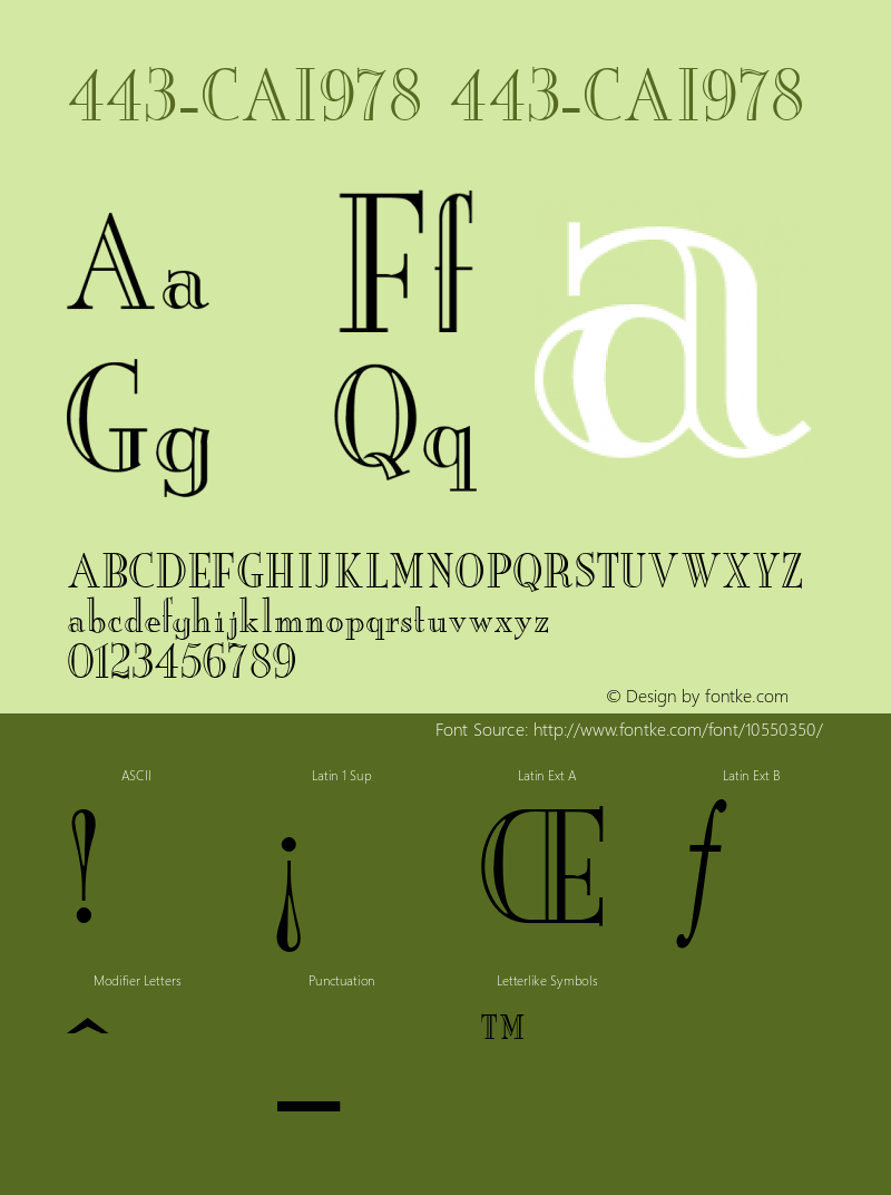 443-CAI978 443-CAI978 Version 3.0 Font Sample