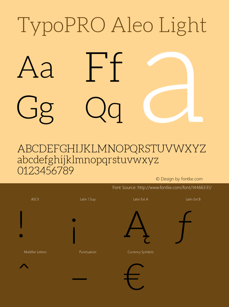 TypoPRO Aleo Light Version 1.1 Font Sample