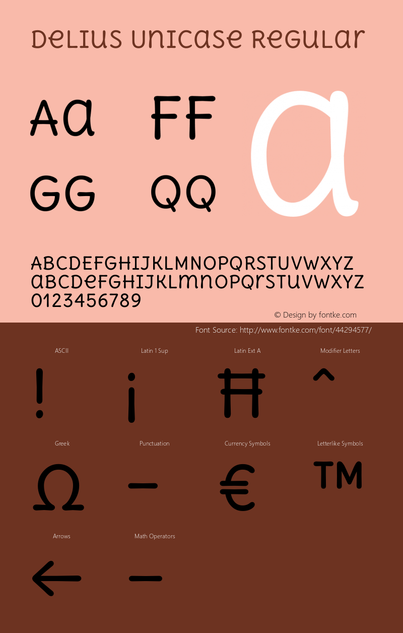 Delius Unicase Version 1.002 Font Sample